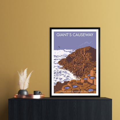 NI Giant'S Causeway Art Print by Stephen Millership A1 White Frame