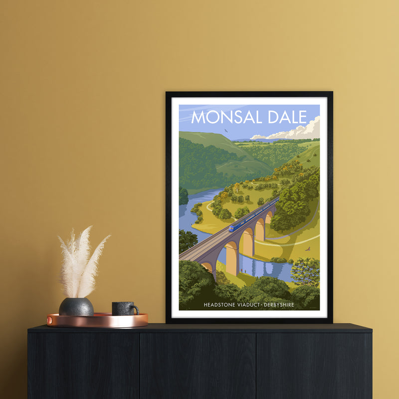 Derbyshire Monsal Dale 2 Art Print by Stephen Millership A1 White Frame