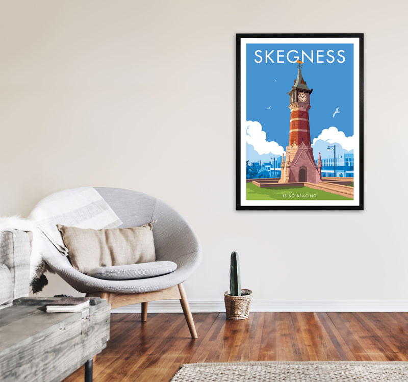 Skegness by Stephen Millership A1 White Frame