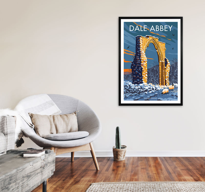 Dale Abbey Derbyshire Art Print by Stephen Millership A1 White Frame