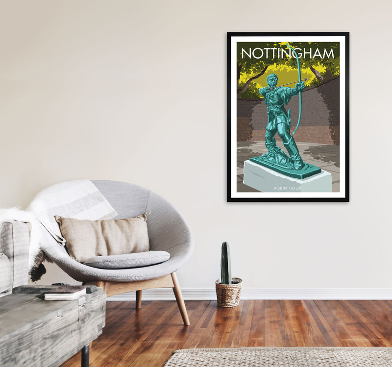 Nottingham Art Print by Stephen Millership A1 White Frame