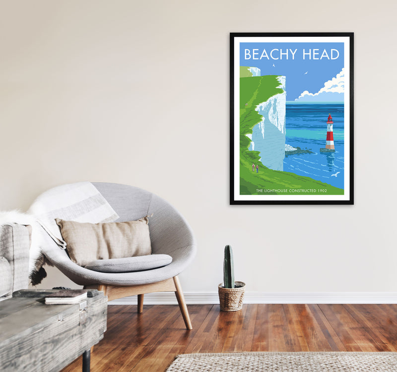 Beachy Head by Stephen Millership A1 White Frame
