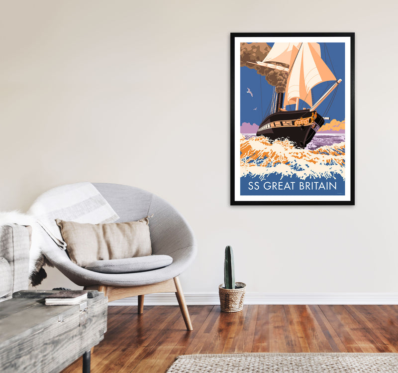 SS Great Britain Art Print by Stephen Millership A1 White Frame