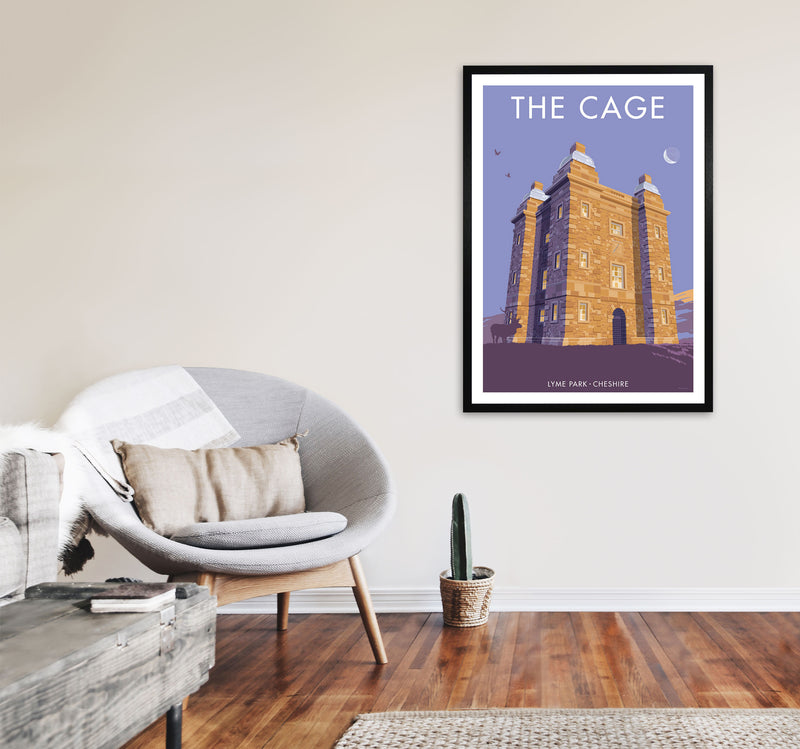 The Cage Art Print by Stephen Millership A1 White Frame