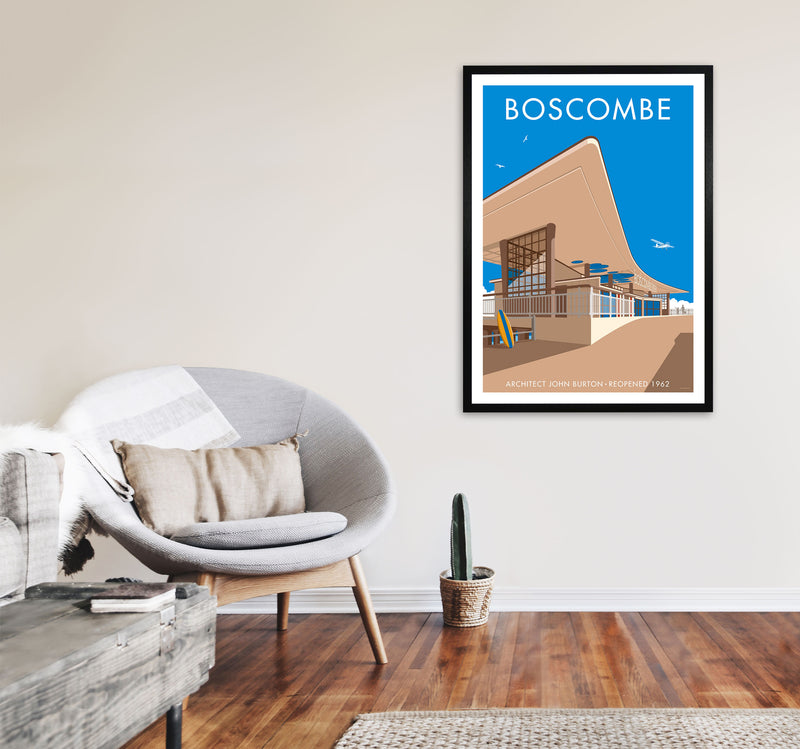 Boscombe Framed Digital Art Print by Stephen Millership A1 White Frame