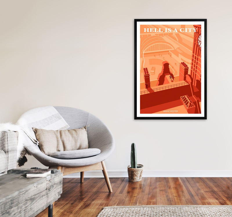 Manchester Art Print by Stephen Millership A1 White Frame