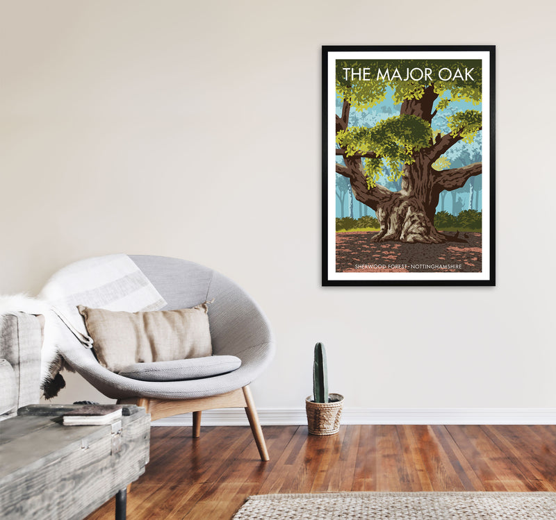 The Major Oak Art Print by Stephen Millership A1 White Frame