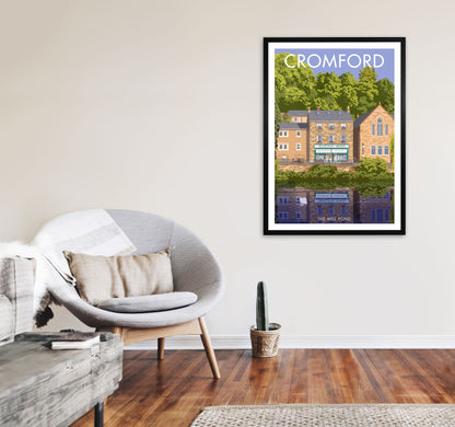 Cromford Derbyshire Travel Art Print by Stephen Millership A1 White Frame