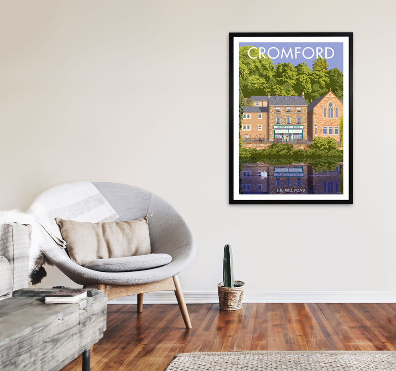 Cromford Derbyshire Travel Art Print by Stephen Millership A1 White Frame