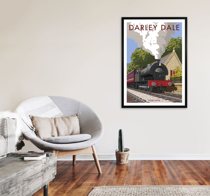 Darley Dale Derbyshire Travel Art Print by Stephen Millership A1 White Frame