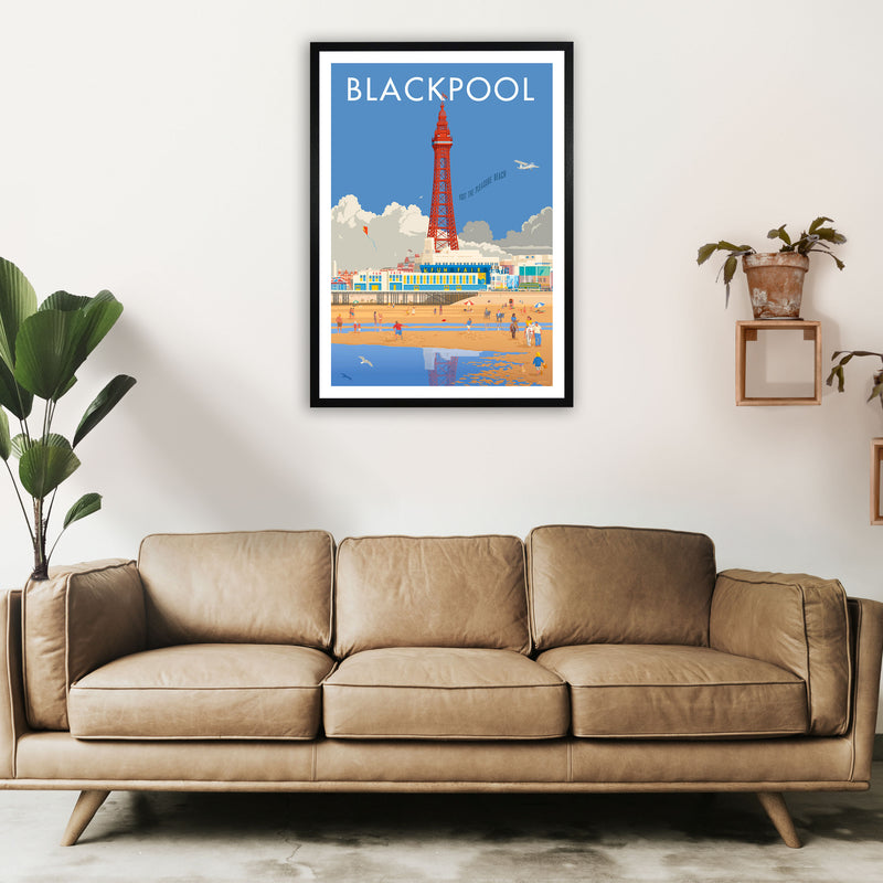 Blackpool 3 Art Print by Stephen Millership A1 White Frame