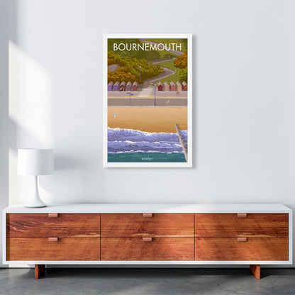 Bournemouth Huts Travel Art Print by Stephen Millership A1 Canvas