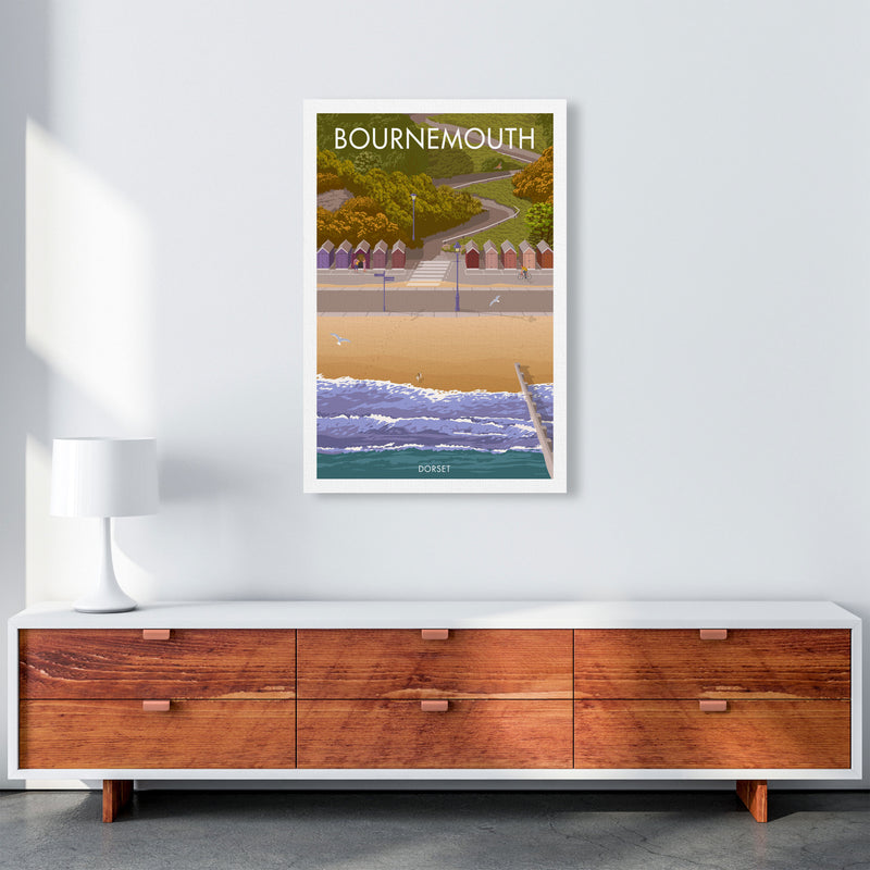 Bournemouth Huts Travel Art Print by Stephen Millership A1 Canvas