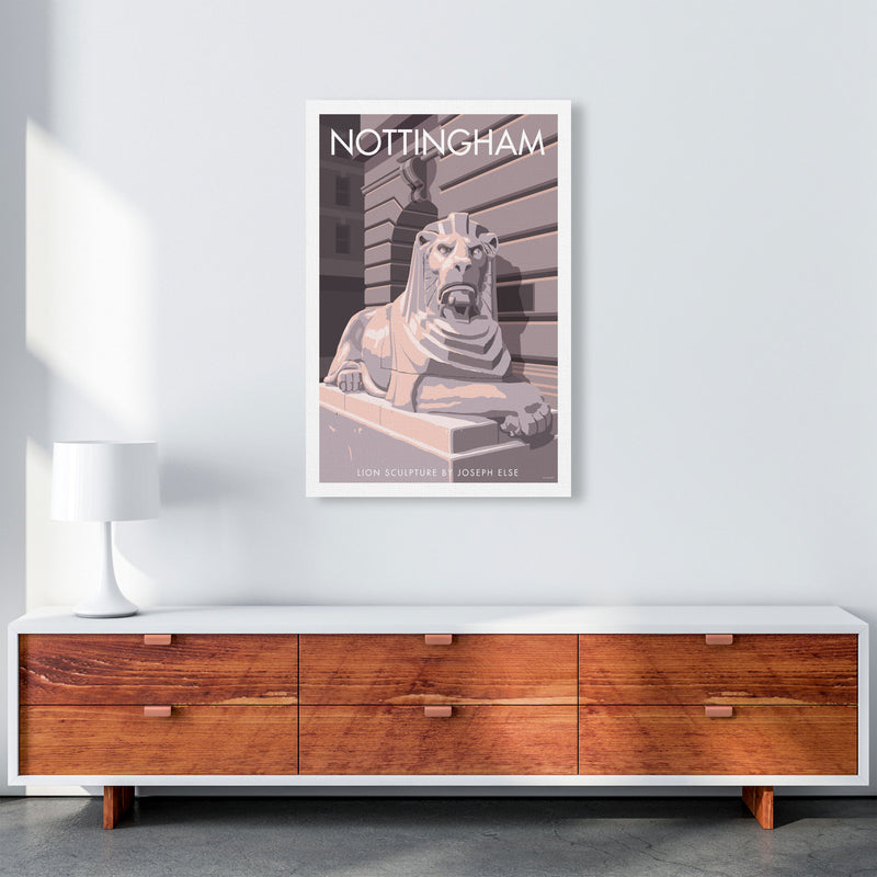 Nottingham Lion Sculpture Art Print by Stephen Millership A1 Canvas
