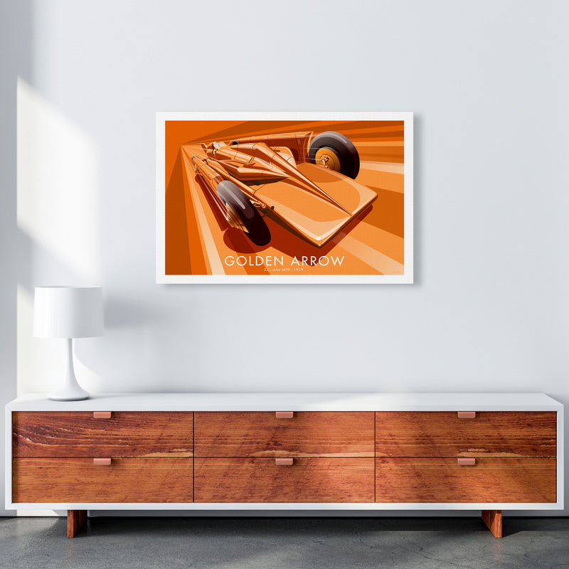 The Golden Arrow Art Print by Stephen Millership, Framed Transport Poster A1 Canvas