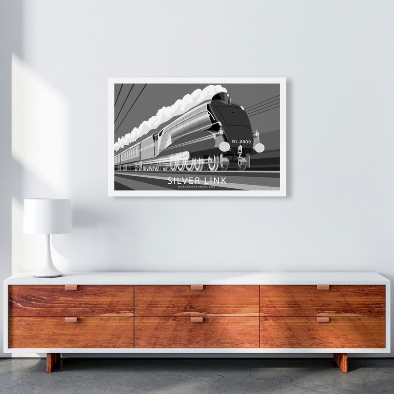 The Silver Link Art Print by Stephen Millership, Framed Transport Poster A1 Canvas