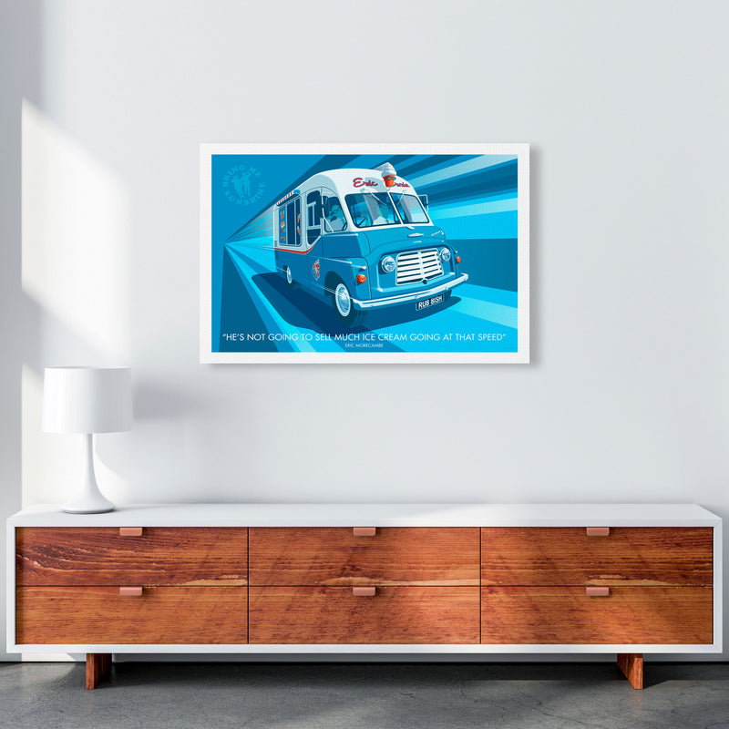 He's Not Going To Sell Much Ice Cream Going At That Speed by Stephen Millership A1 Canvas