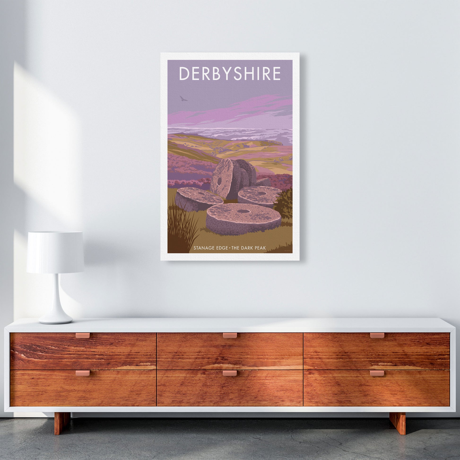 Stanage Edge Derbyshire Travel Art Print by Stephen Millership A1 Canvas