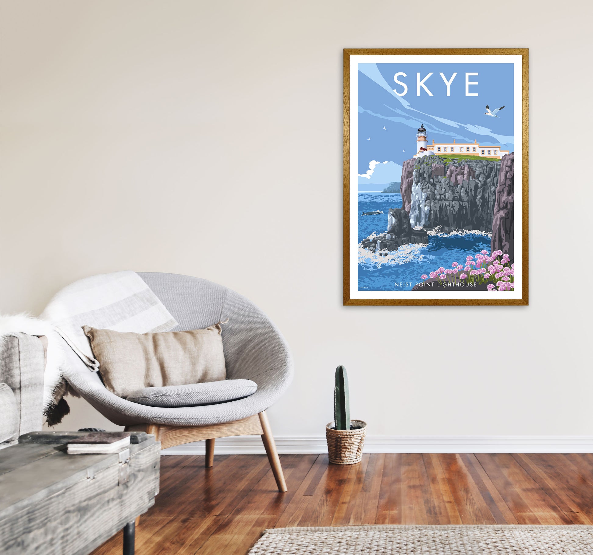 Neist Point Lighthouse Skye Art Print by Stephen Millership A1 Print Only
