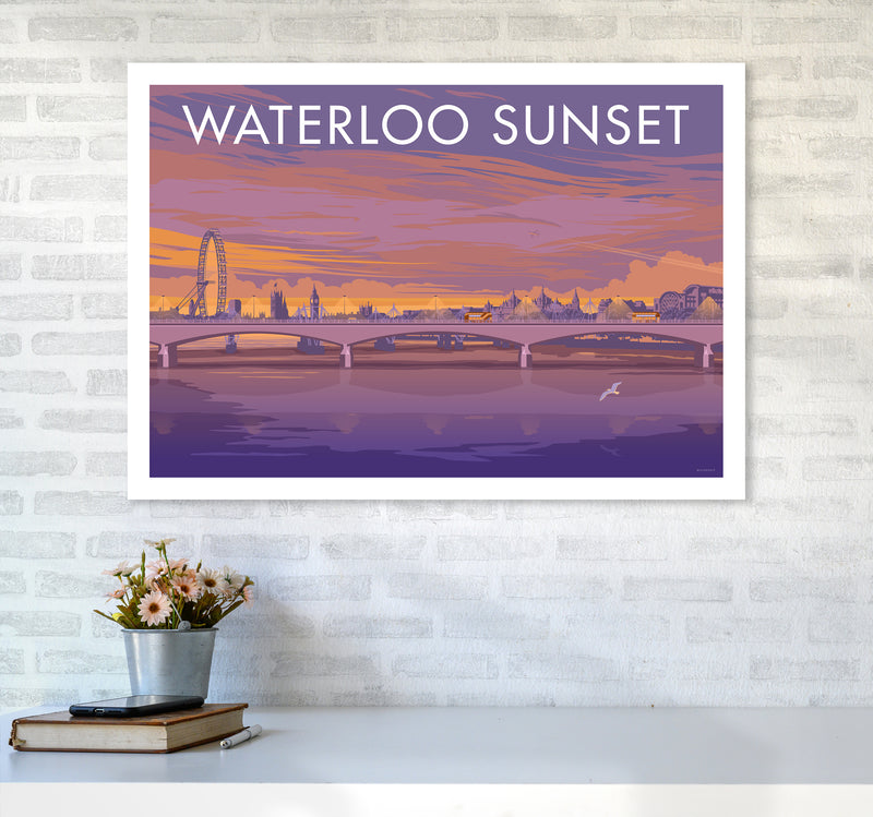 London Waterloo Travel Art Print By Stephen Millership A1 Black Frame