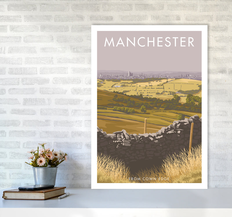 Manchester Cown Edge Travel Art Print By Stephen Millership A1 Black Frame
