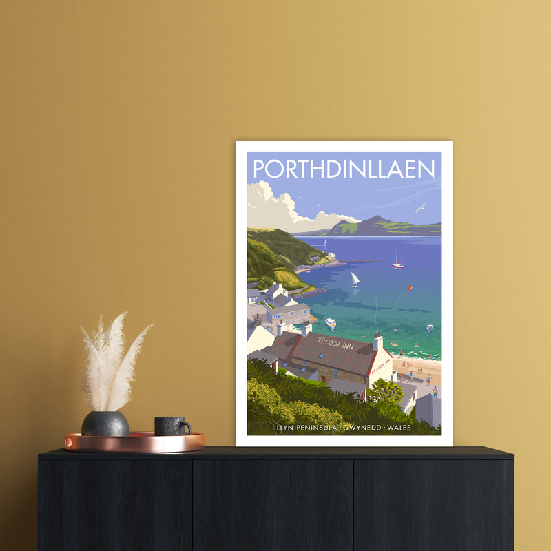 Wales Porthdinllaen Art Print by Stephen Millership A1 Black Frame