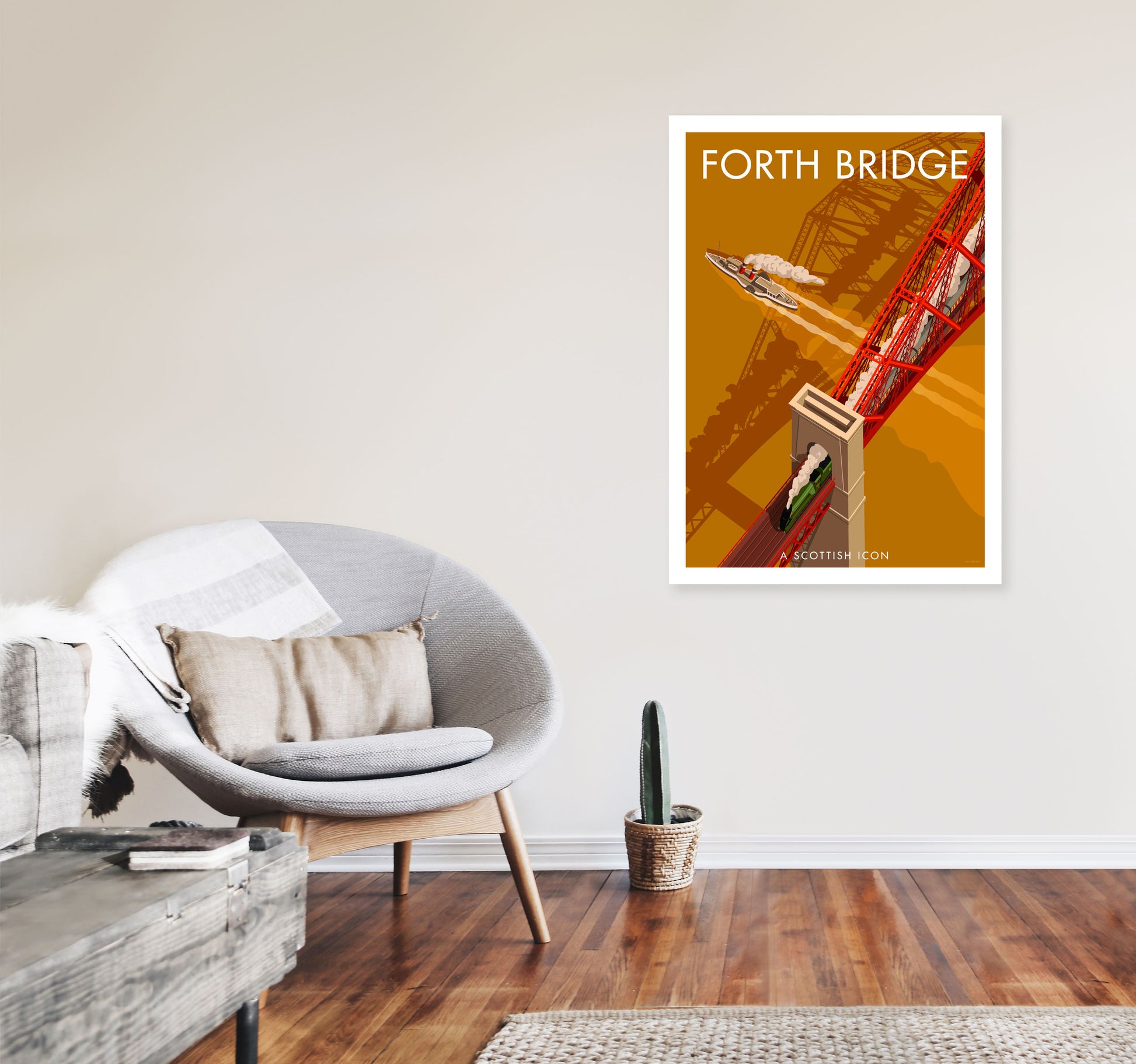 Forth Bridge by Stephen Millership A1 Black Frame