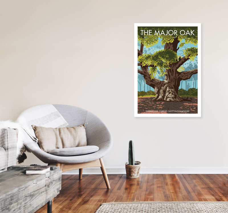 The Major Oak Art Print by Stephen Millership A1 Black Frame