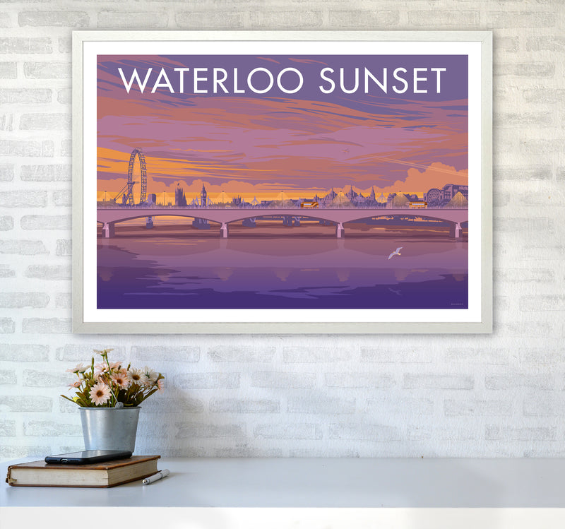 London Waterloo Travel Art Print By Stephen Millership A1 Oak Frame