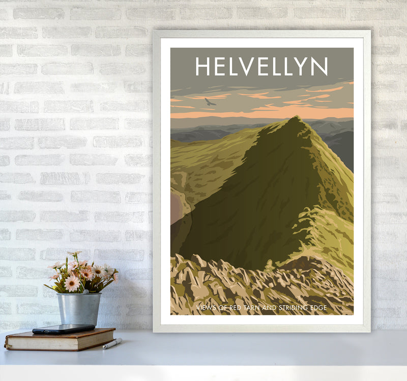 The Lakes Helvellyn Travel Art Print By Stephen Millership A1 Oak Frame