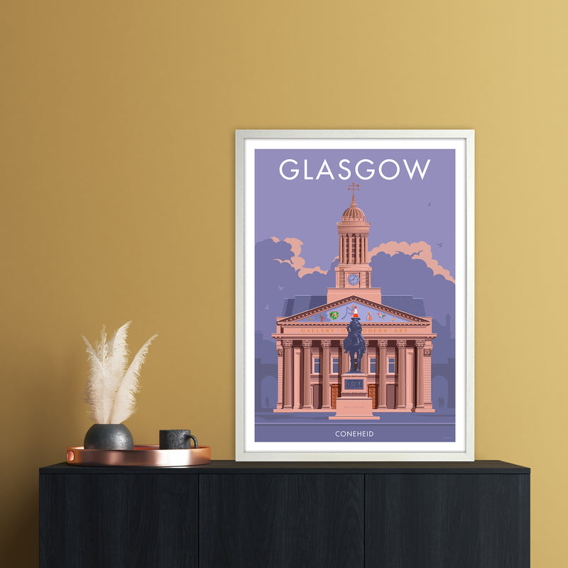 Glasgow Coneheid Art Print by Stephen Millership A1 Oak Frame