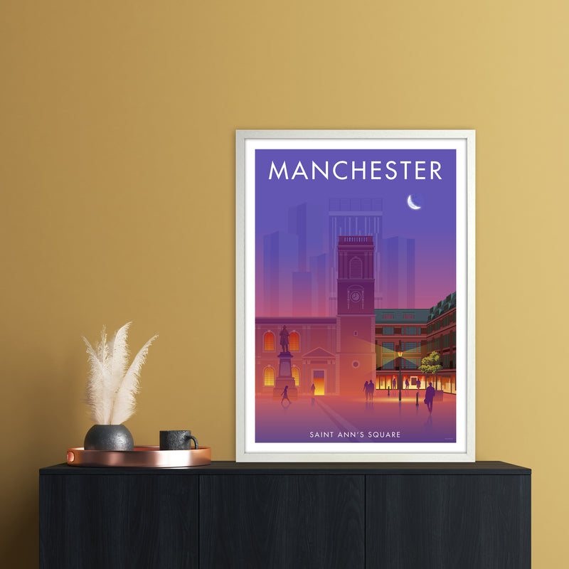Manchester St Annes Sq Art Print by Stephen Millership A1 Oak Frame