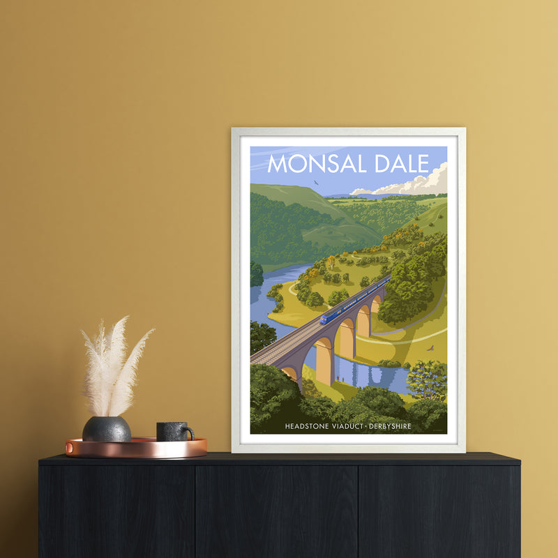 Derbyshire Monsal Dale 2 Art Print by Stephen Millership A1 Oak Frame