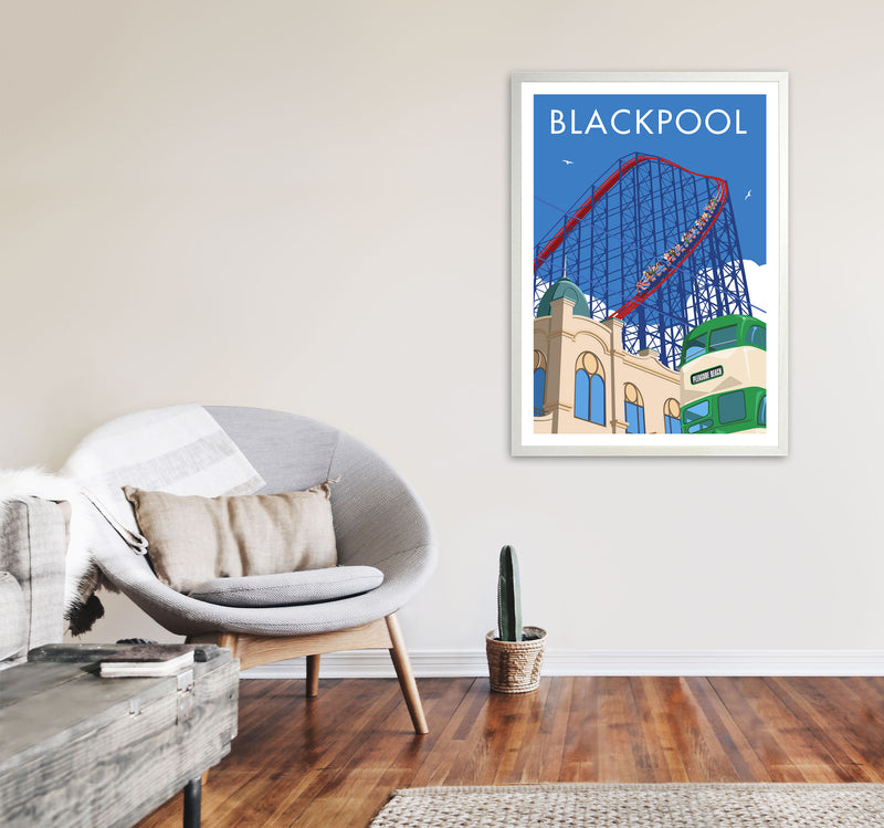 Blackpool by Stephen Millership A1 Oak Frame