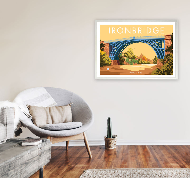 The Iron Bridge Shropshire Art Print by Stephen Millership A1 Oak Frame