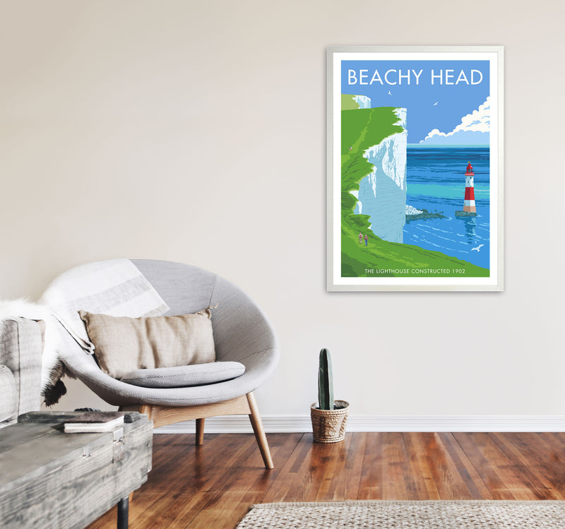 Beachy Head by Stephen Millership A1 Oak Frame