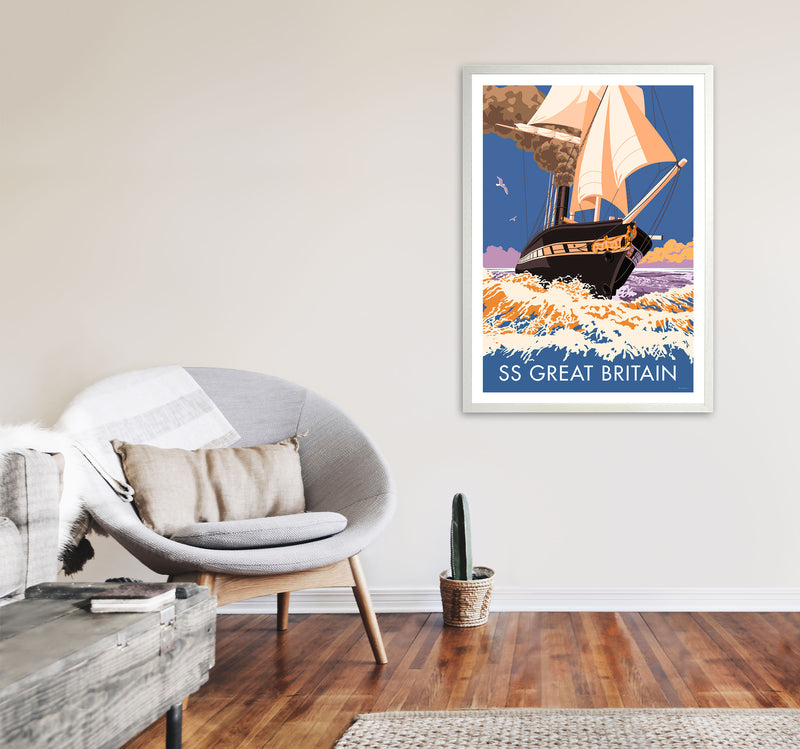 SS Great Britain Art Print by Stephen Millership A1 Oak Frame