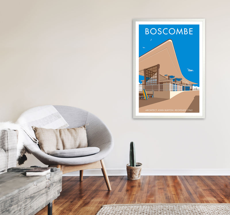 Boscombe Framed Digital Art Print by Stephen Millership A1 Oak Frame