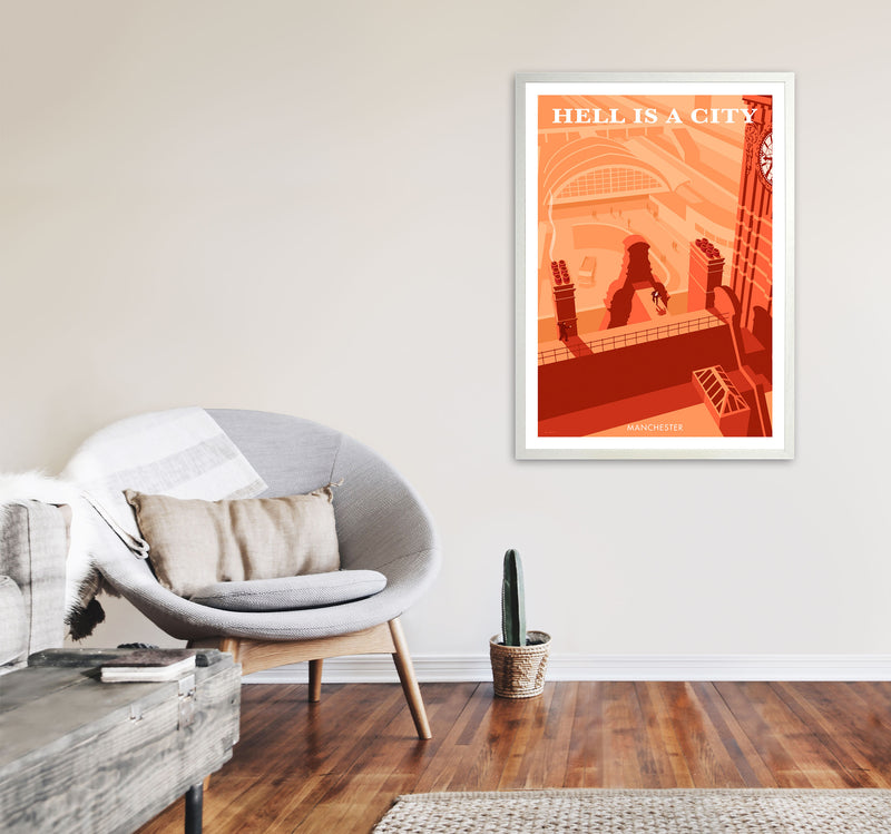 Manchester Art Print by Stephen Millership A1 Oak Frame