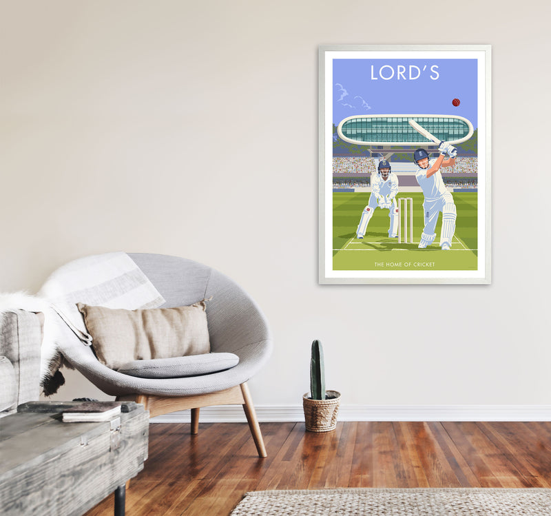 Lord's Travel Art Print by Stephen Millership A1 Oak Frame