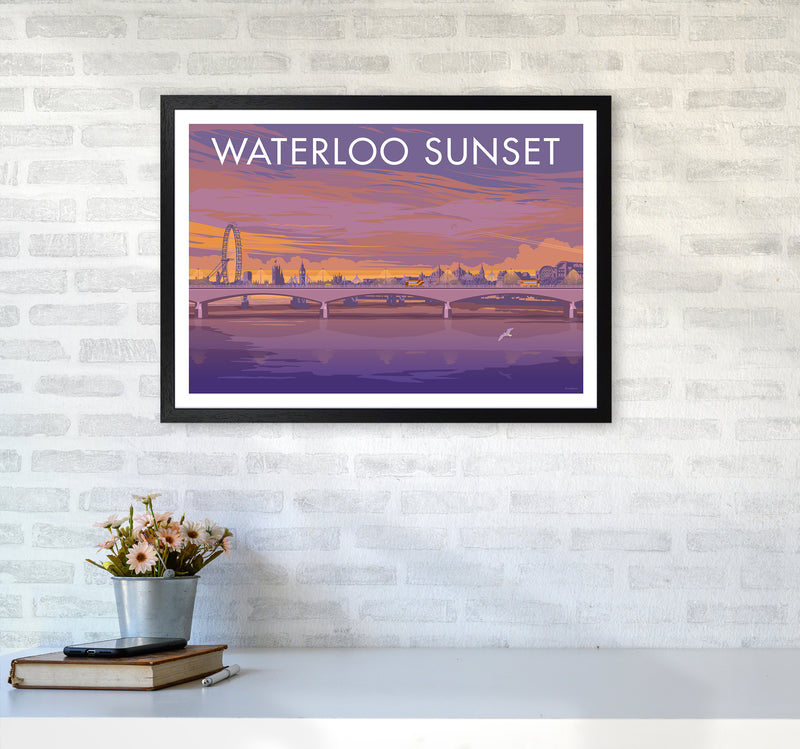 London Waterloo Travel Art Print By Stephen Millership A2 White Frame