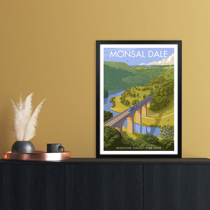 Derbyshire Monsal Dale 2 Art Print by Stephen Millership A2 White Frame