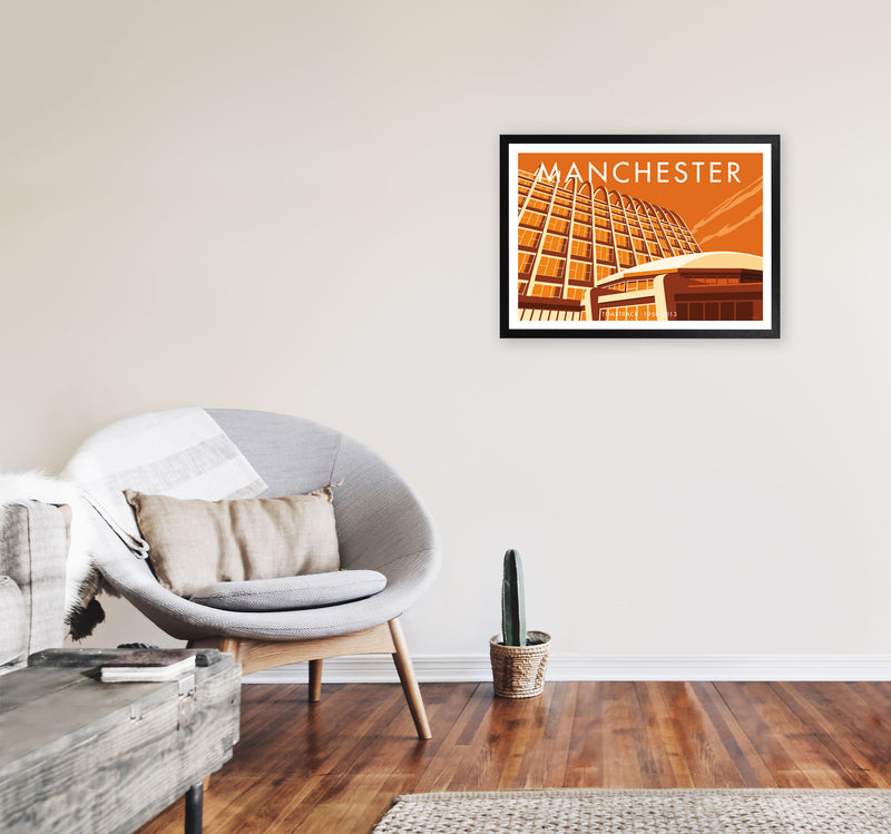 Manchester by Stephen Millership A2 White Frame