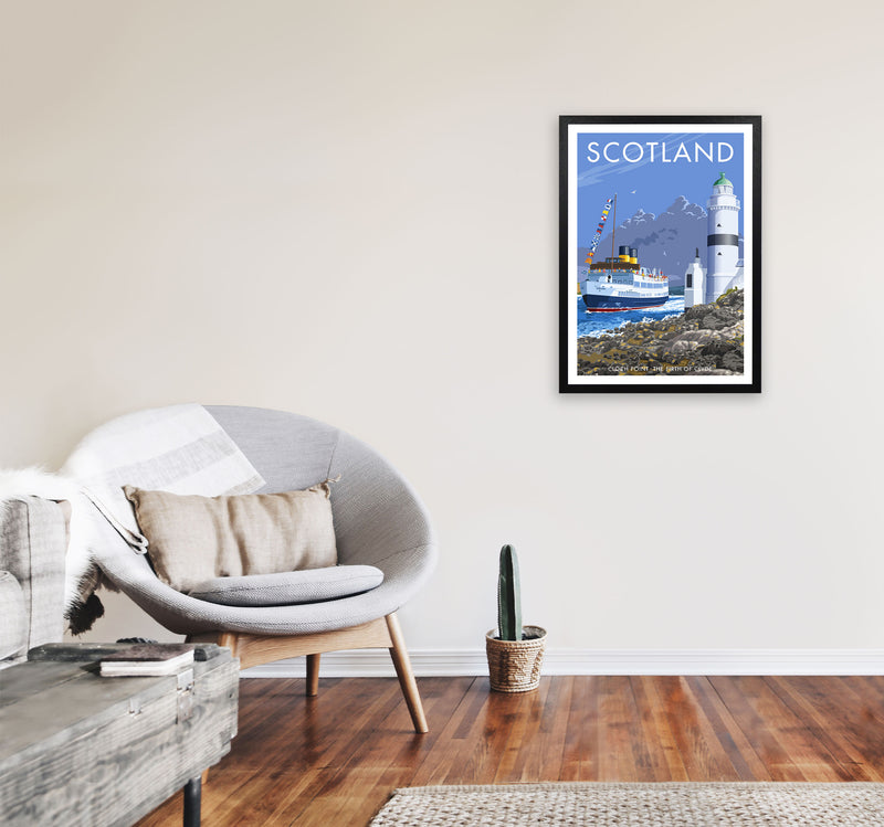 Cloch Point Scotland Framed Digital Art Print by Stephen Millership A2 White Frame