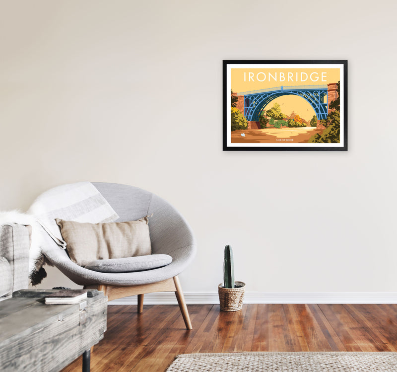The Iron Bridge Shropshire Art Print by Stephen Millership A2 White Frame