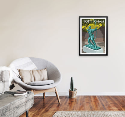 Nottingham Art Print by Stephen Millership A2 White Frame