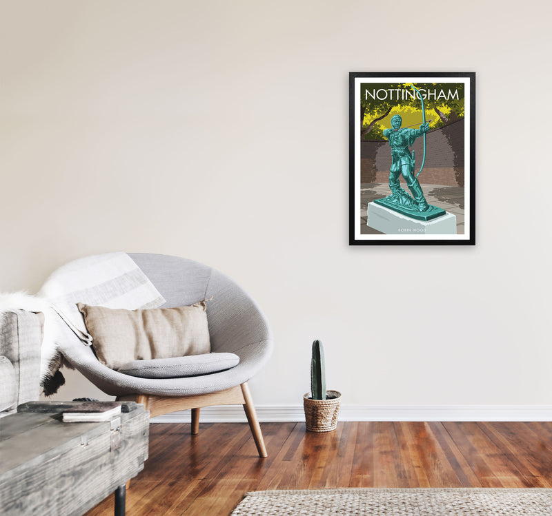 Nottingham Art Print by Stephen Millership A2 White Frame