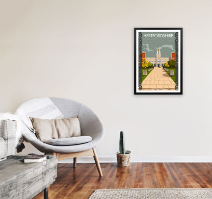 Hatfield House Hertfordshire Art Print by Stephen Millership A2 White Frame
