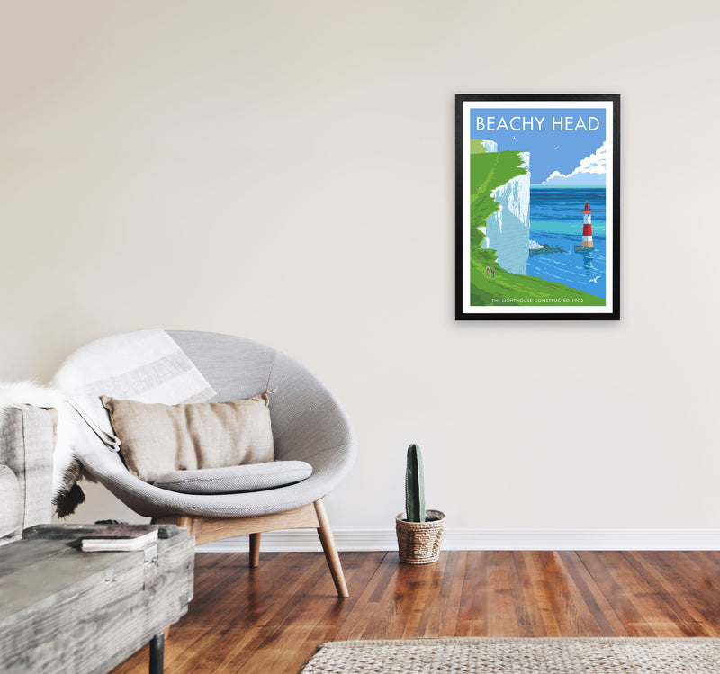 Beachy Head by Stephen Millership A2 White Frame
