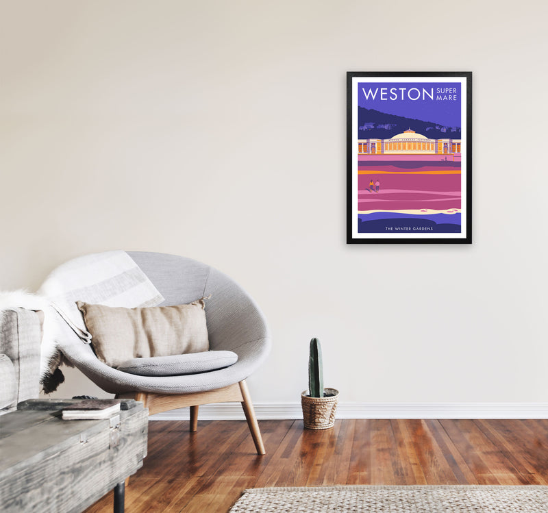 Weston-super-mare Art Print by Stephen Millership A2 White Frame